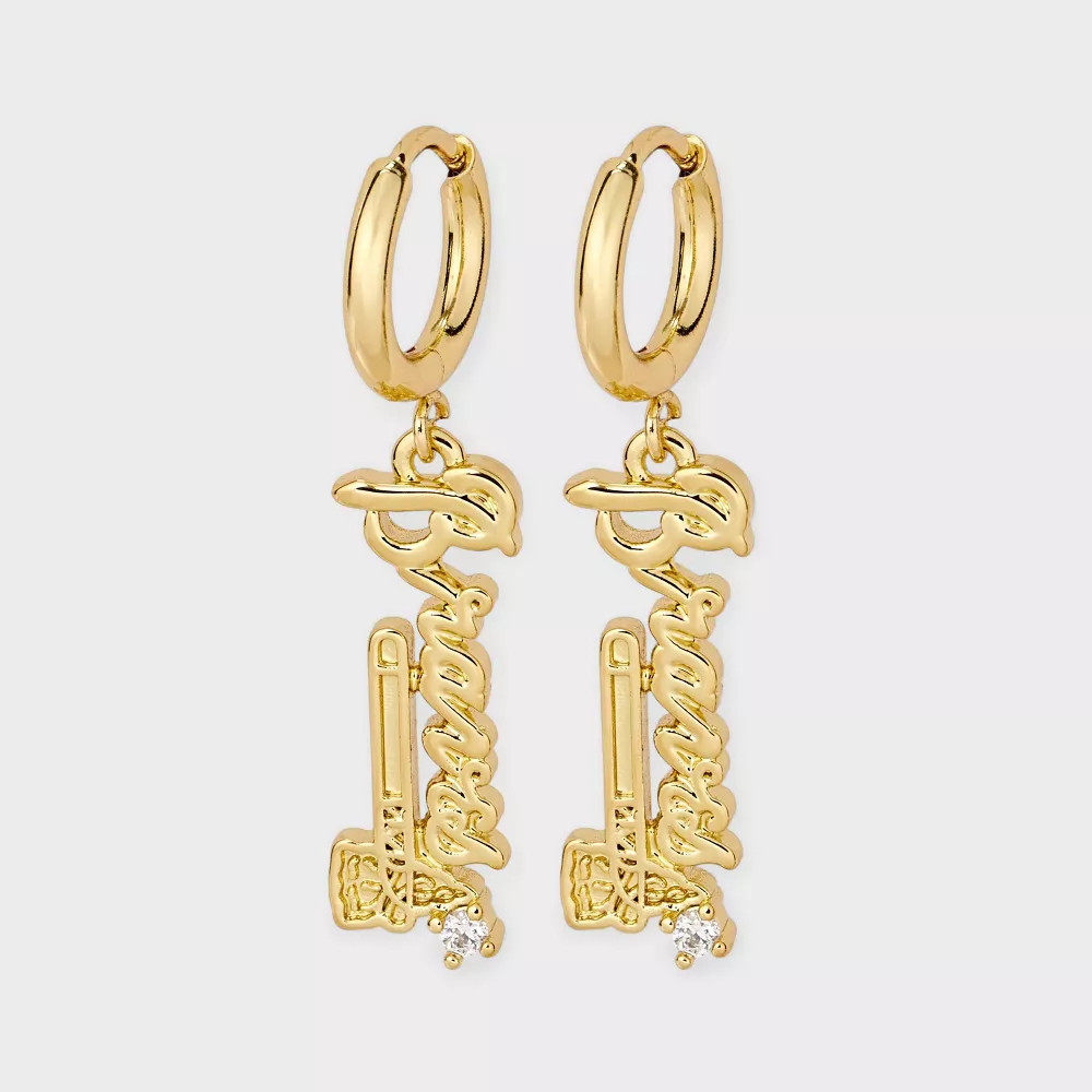 Обруч-шарм с позолоченной латунной табличкой Bijoux Sport от Luv Aj MLB