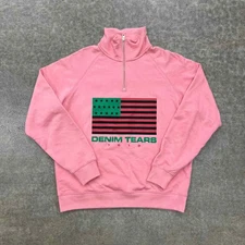 Denim Tears Half Zip Pullover "FLAG" - Size M (14674-1)