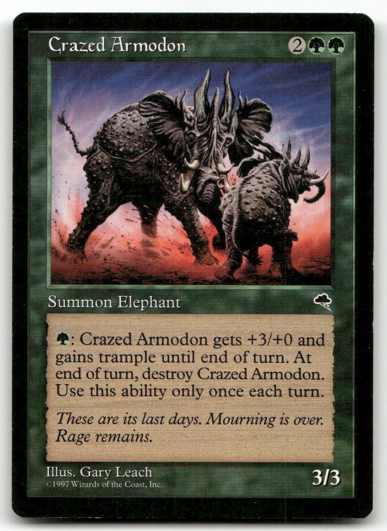 Crazed Armodon #220 (HP) Tempest TMP Magic MTG