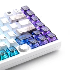XVX Black Clear Keycaps Blank Crystal Transparent PC Material Cherry Profile