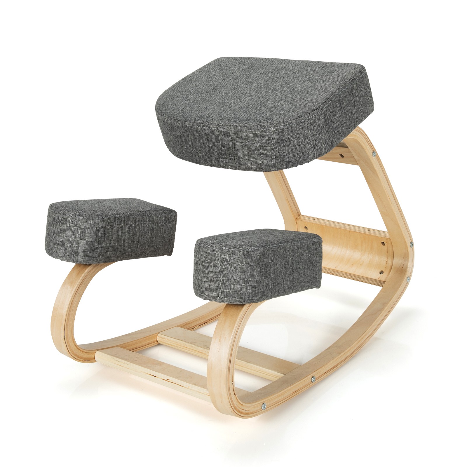 Rocking Office Desk Stool Upright Posture Grey