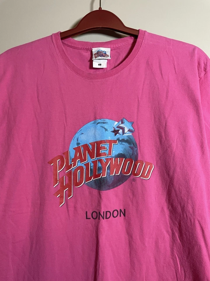 Camisa De Colección Planet Hollywood Para Hombre XL Londres Rosa Gráfico Hecha en EE. UU. 90 (G28) Foto 2 de 4