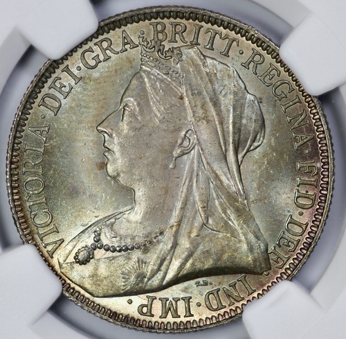 1893 Great Britain 2S Florin NGC MS 64 Toned - Picture 2 of 4