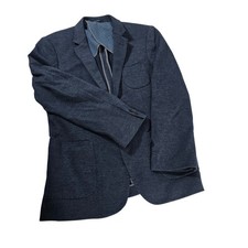 7 Diamonds Men's Navy Blue Knit Blazer Jacket Siena Fit Size L