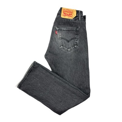 LEVIS 501 Women's High Rise Straight Leg Jeans Black Wash Denim 31x30 Button Fly