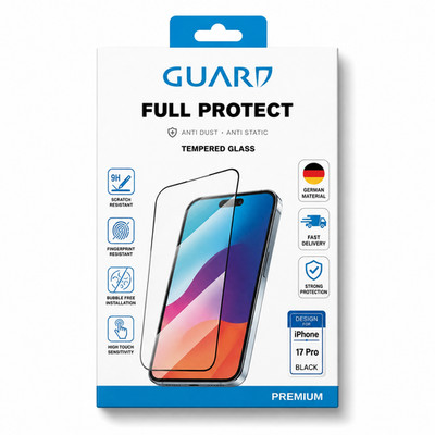 GUARD Full Protect Schutzglas für iPhone 17 Pro   9H Displayschutzfolie   Temper