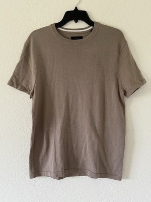 Porter & Ash Luxury Essential Men's Size M Taupe Viscose Blend Casual T-Shirt