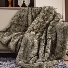 1000GSM Faux Fur Throw Blanket Super Thick Warm Cozy Heavy Blankets Couch