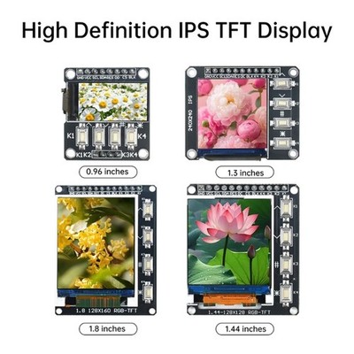 High Resolution 240X240 LCD Screen Module With 4 Key Interfaces For Projects