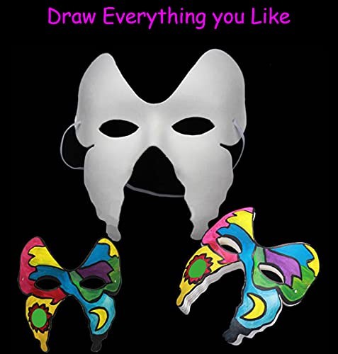 DIY White Masks Paper Cosplay Christmas Party Mask Unpainted Plain Craft - Picture 3 of 8