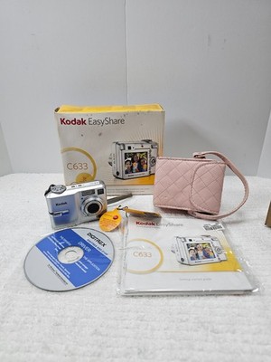 Kodak EasyShare C633 6.1MP Digital Camera Silver Boxed Bundle Case TESTED WORKS