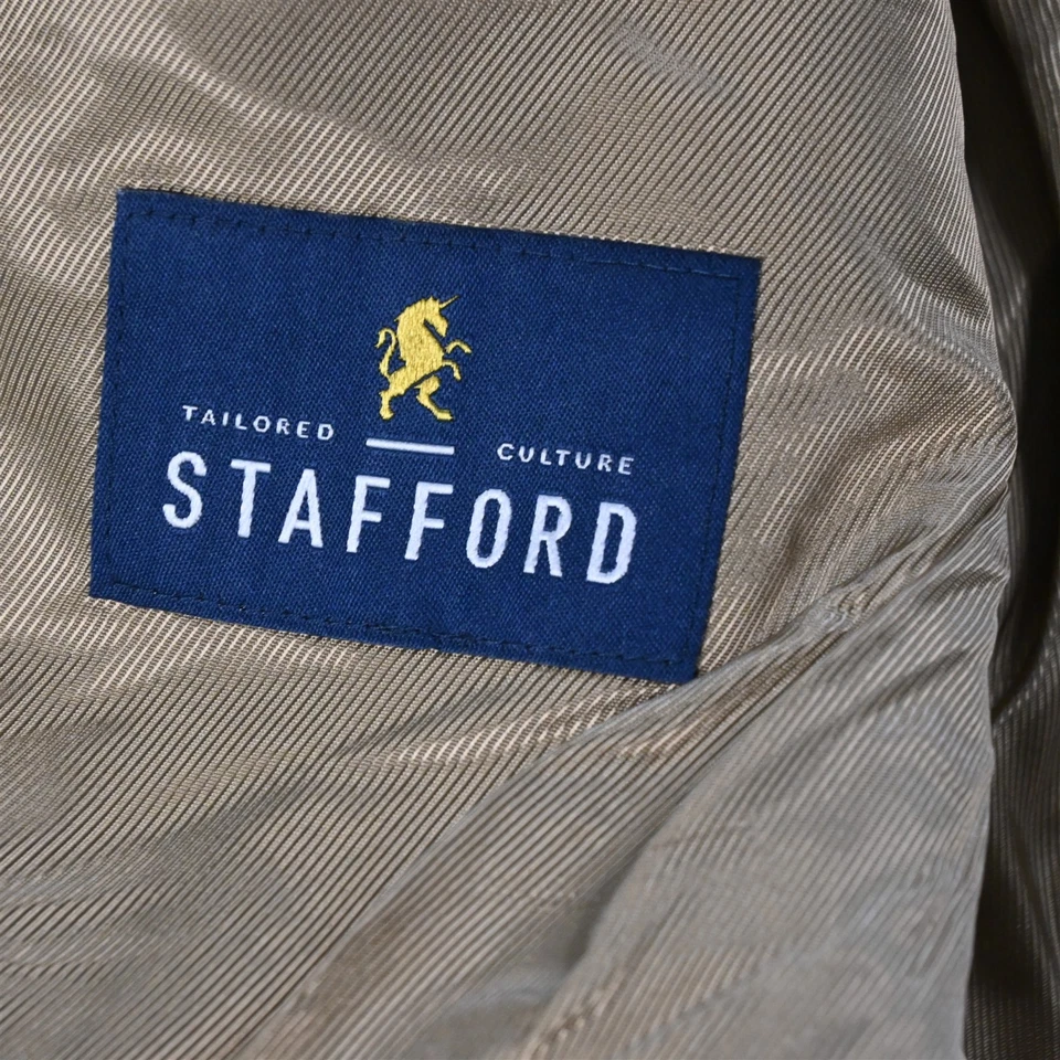 Stafford 48R 44x32 Caqui Viaje Elastizado Lana Hombres Chaqueta Pantalones Traje Foto 4 de 4