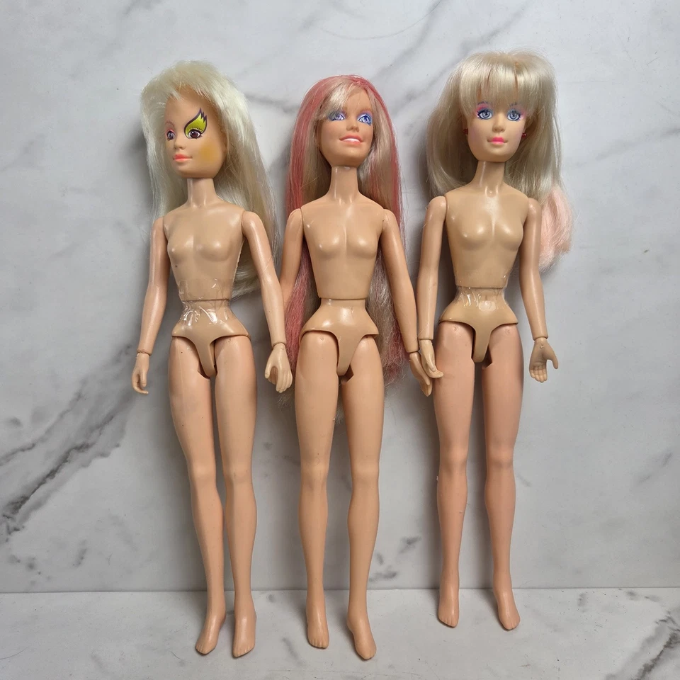 Lote de 3 muñecas Hasbro Jem & the Holograms 1985 TLC vendidas desnudas para piezas Foto 2 de 4