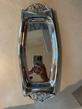 Vintage Milbern Chrome Serving Tray | Mid Century Modern Hollywood Regency