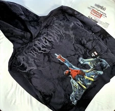 Civil Regime Marvel Zombie Spider-Man Black Marble Noir Tie-Dye Chaos Hoodie XL