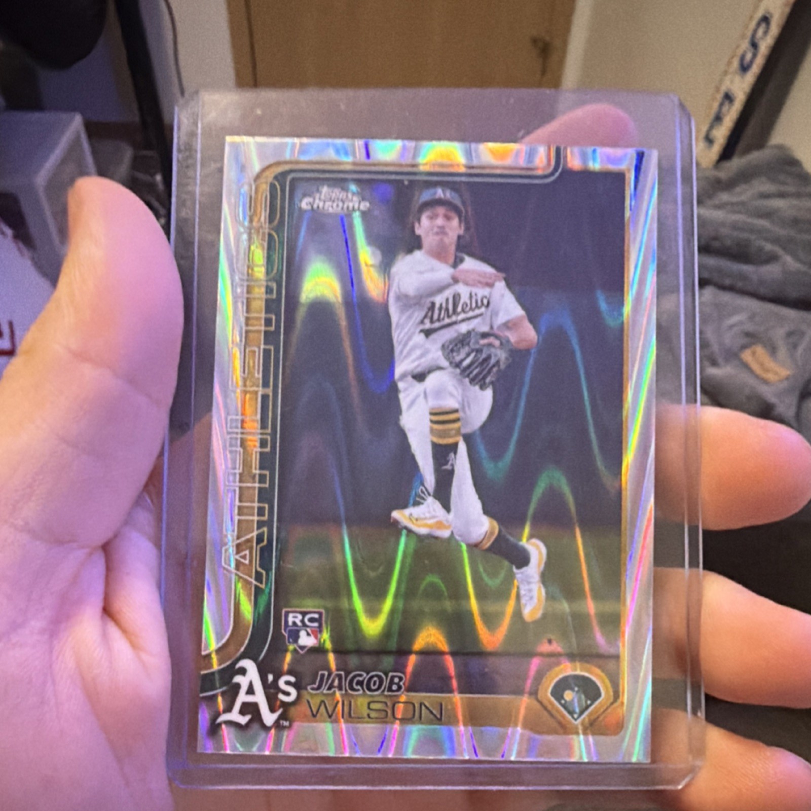 Topps 2025 Chrome RayWave Refractor Jacob Wilson #96 Rookie Oakland Athletics