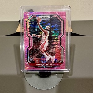 2020-21 Panini Prizm James Harden Pink Pulsar Prizm /42 SP SSP Rare #112 Rockets