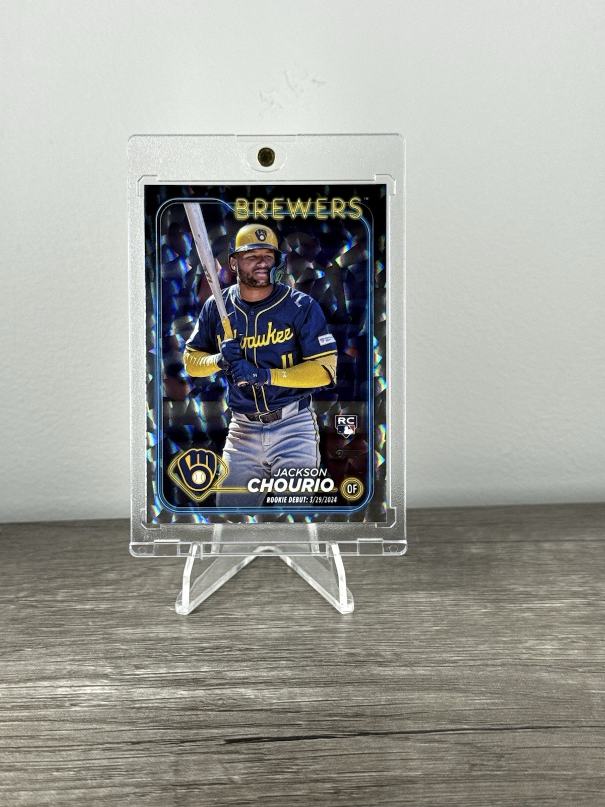 2024 Topps Update Series - Jackson Chourio #US155 Silver Crackle Foilboard (RC)