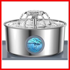 Stainless Steel Cat Water Fountain With Silicone Mat 2 108oz Silver 2 Filters