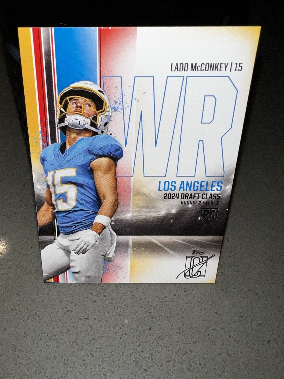 Ladd Mcconkey Orange & Blue RC 2024 Topps Signature Class #135 Chargers