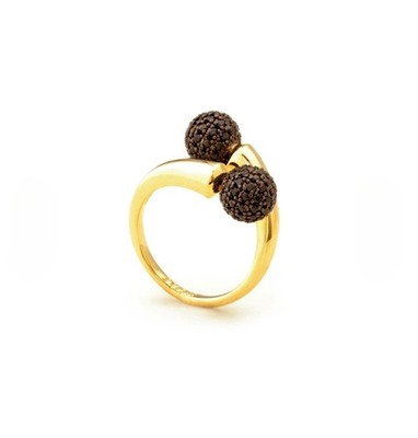 nOir JEWELRY GOLD DEE PAVE RING SIZE 7.5