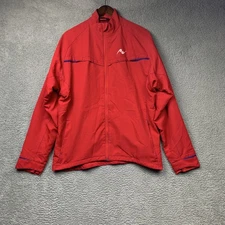Cradle Gear Jacket Mens Large Red Full Zip Windbreaker Blue Stitch Outdoor Coat