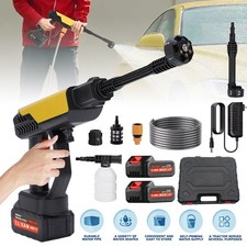 Cordless Pressure Washer Water Jet Gun  2 Batteries Car Washer Cleaner Tool Gun