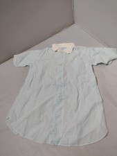 Vintage Sorbeau Baby Top Blue White Striped Button Up Collar A18