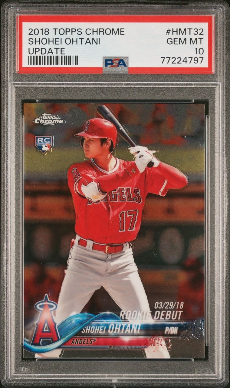 2018 Topps Chrome Update Shohei Ohtani RC Debut PSA 10 HMT32