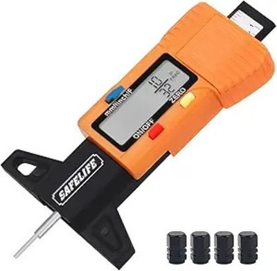 Digital Tire Tread Depth Gauge, 3 Modes-Fractional Inch, Decimal Color: orange