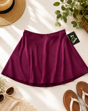 Art Class Girls Burgundy Skort Size M 8 NWT Flowy Pull On Built In Shorts