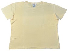 Vintage Y2K Talbots Womens L T-shirt 100% Cotton USA Made Knit Top Yellow