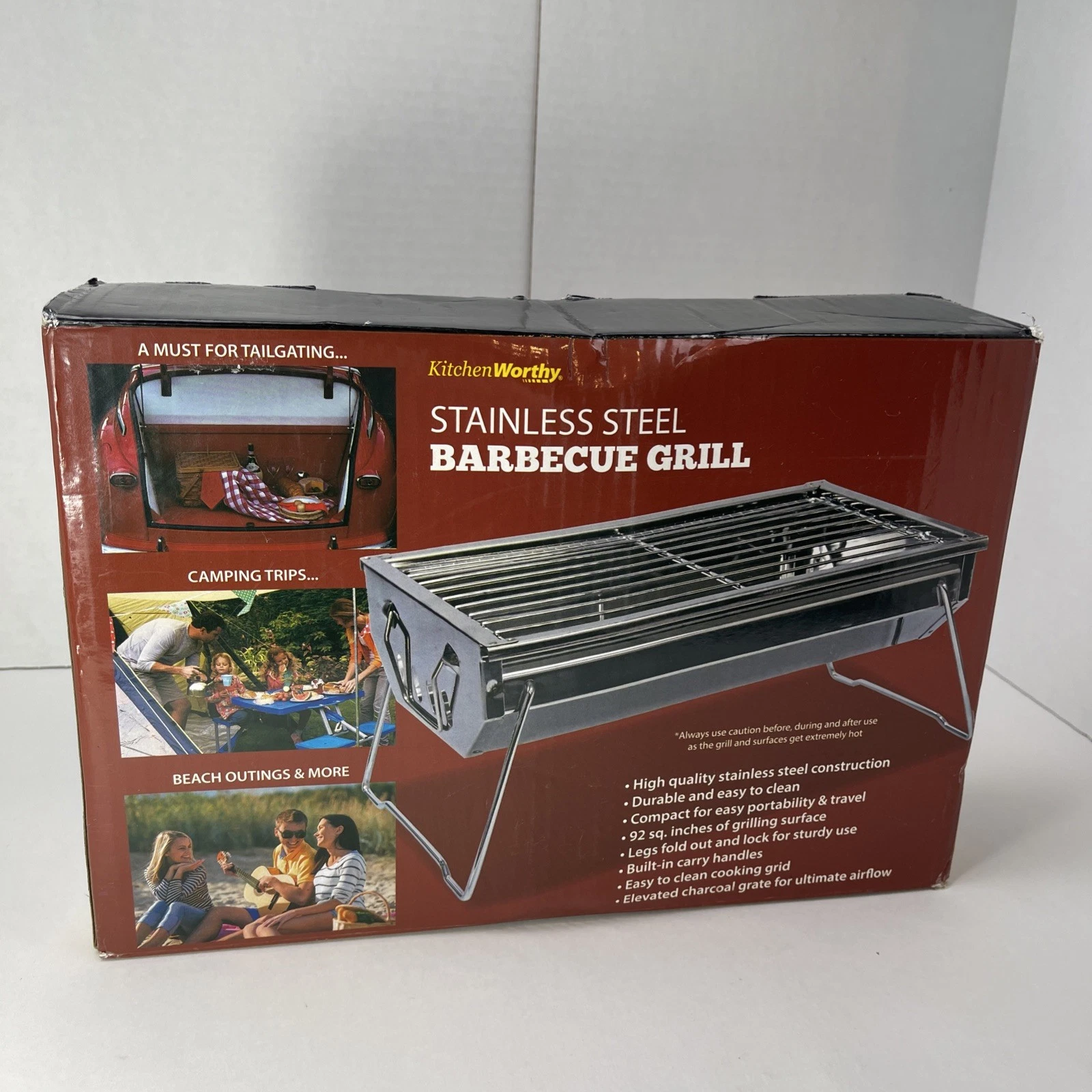 New Portable Folding Barbecue Grill Stainless Steel Kitchen Worthy
