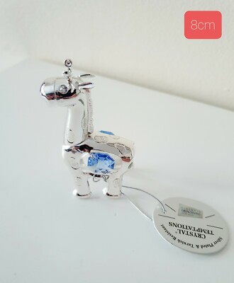 Neu Crystal temptations Swarovski Kristall Giraffe blau versilbert 