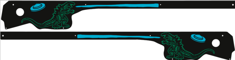 Godzilla Side Rails Armor Mod for Stern Pinball 2277