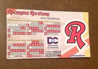 2017 Rochester Red Wings HUGE 5X9 inch season magnet schedule SGA D&C D & C