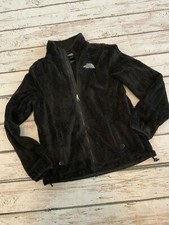 The North Face Fleece Jacket Sweatshirt Full Zip Hood Pockets Soft Black Small