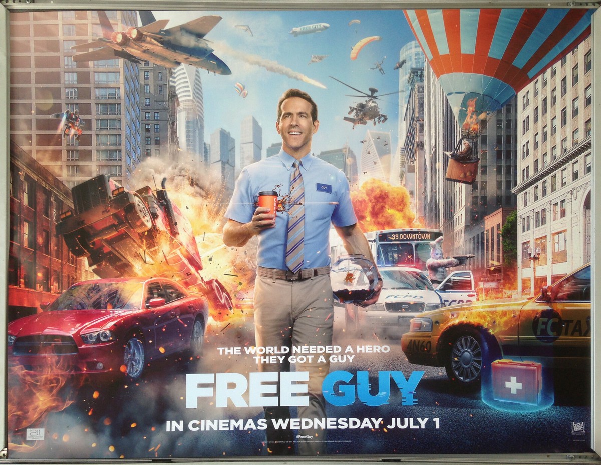 Poster Free Latest Movies 2021 Cinema Poster: FREE GUY 2021