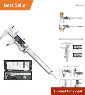 Stainless Steel Electronic Micrometer Caliper for Accurate Measurements 6 Inch