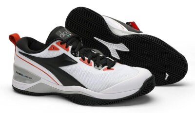 Diadora Herren Tennisschuh ''SPEED BLUSHIELD 5 CLAY'' white/black/mecca orange