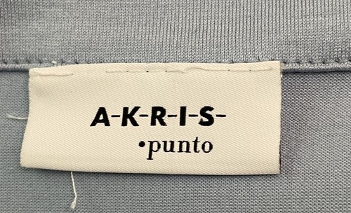 Akris Punto Blue Knit SS Top US 8 Square Neckline Cotton Spandex - Picture 6 of 9