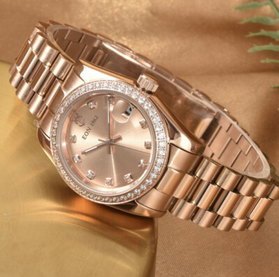 EON 1962 Swiss Movement LUSTRO STELLA Made with Finest CZ Watch Stainless Steel