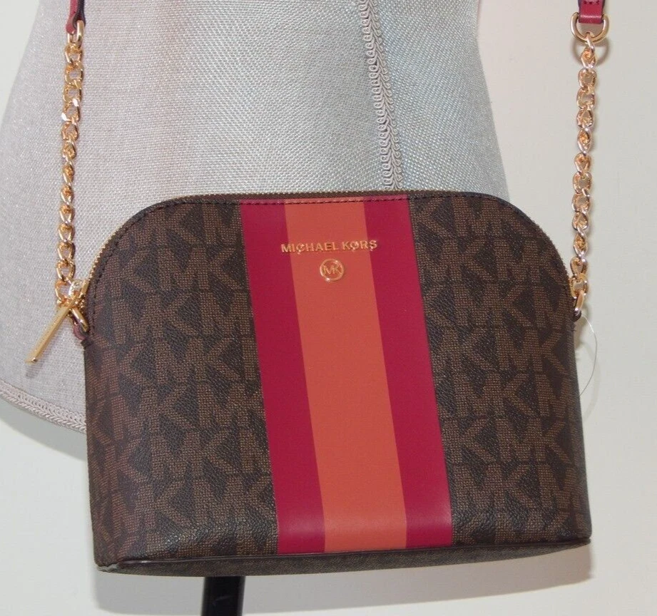 NUEVO CON ETIQUETAS BOLSO XBODY MICHAEL KORS MK MONOGRAMA Raya Central CINDY LG Domo CADENA Berry Foto 3 de 4