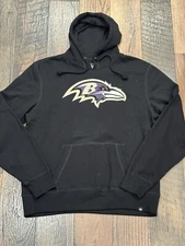 Baltimore Ravens NFL Men's '47 Black Logo Pullover Hoodie - NWT