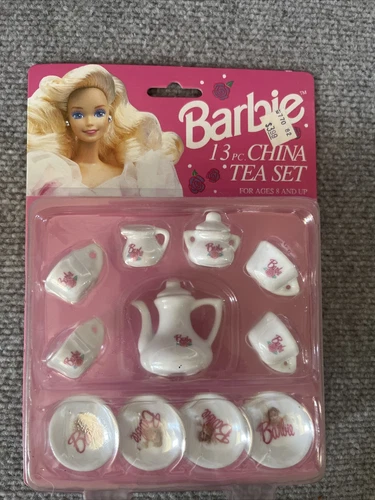 Barbie 13pc China Tea Set Chilton Toys Vintage 1992 Doll House Accessories
