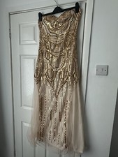 Women Gold Sequin Ballgown
