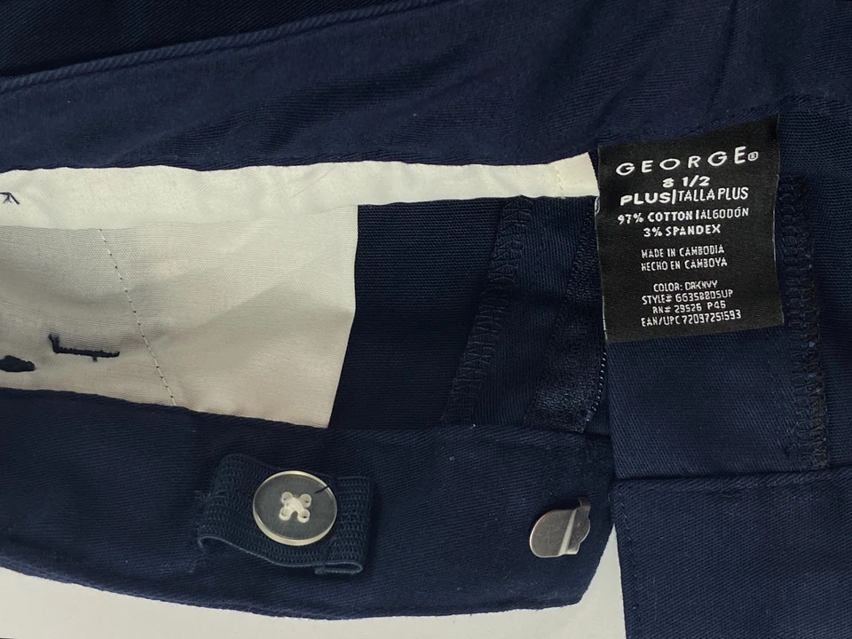 George Pantalón Frente Plano Uniforme Escolar Niña Azul Marino Oscuro 8 1/2 Plus Juego de 4 Foto 4 de 4
