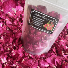 Dried Rose Petals 50G Natural Flower Petals Real Red Rose Petals for Bath Spa Fo