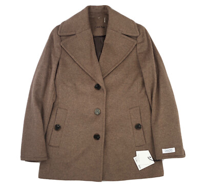 Calvin Klein NWT woman wool Cashmere Blended Pea Coat XS