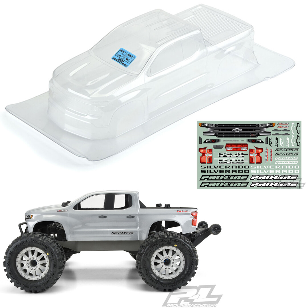 NEW Pro-Line 2019 Chevy Silverado Z71 Trail Boss Clear Body Stampede 4x4
